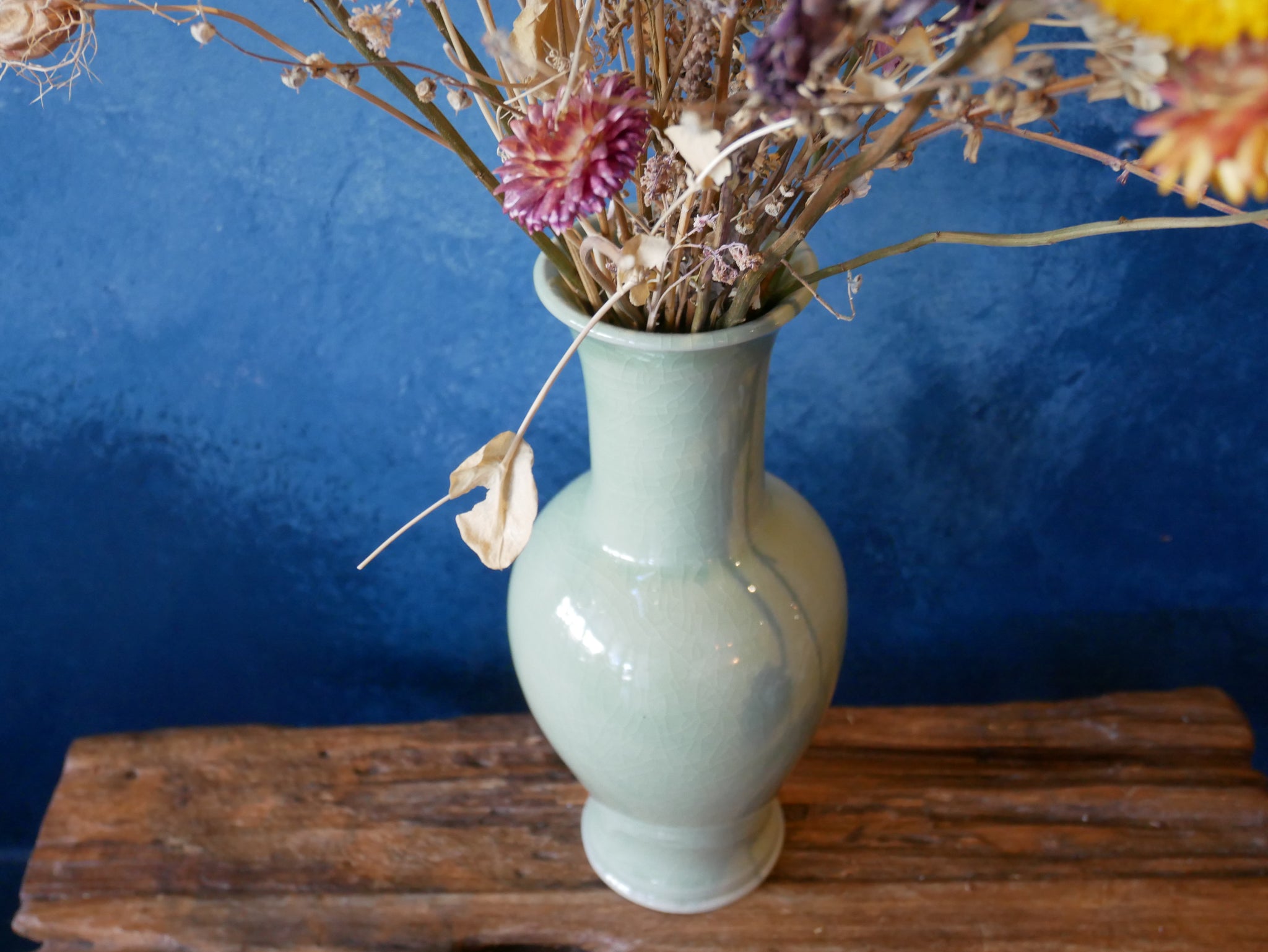 Green celadon | Traditional tall Vase