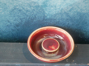 Copper red glazed tray
