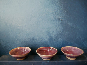 Copper red waterfall bowls