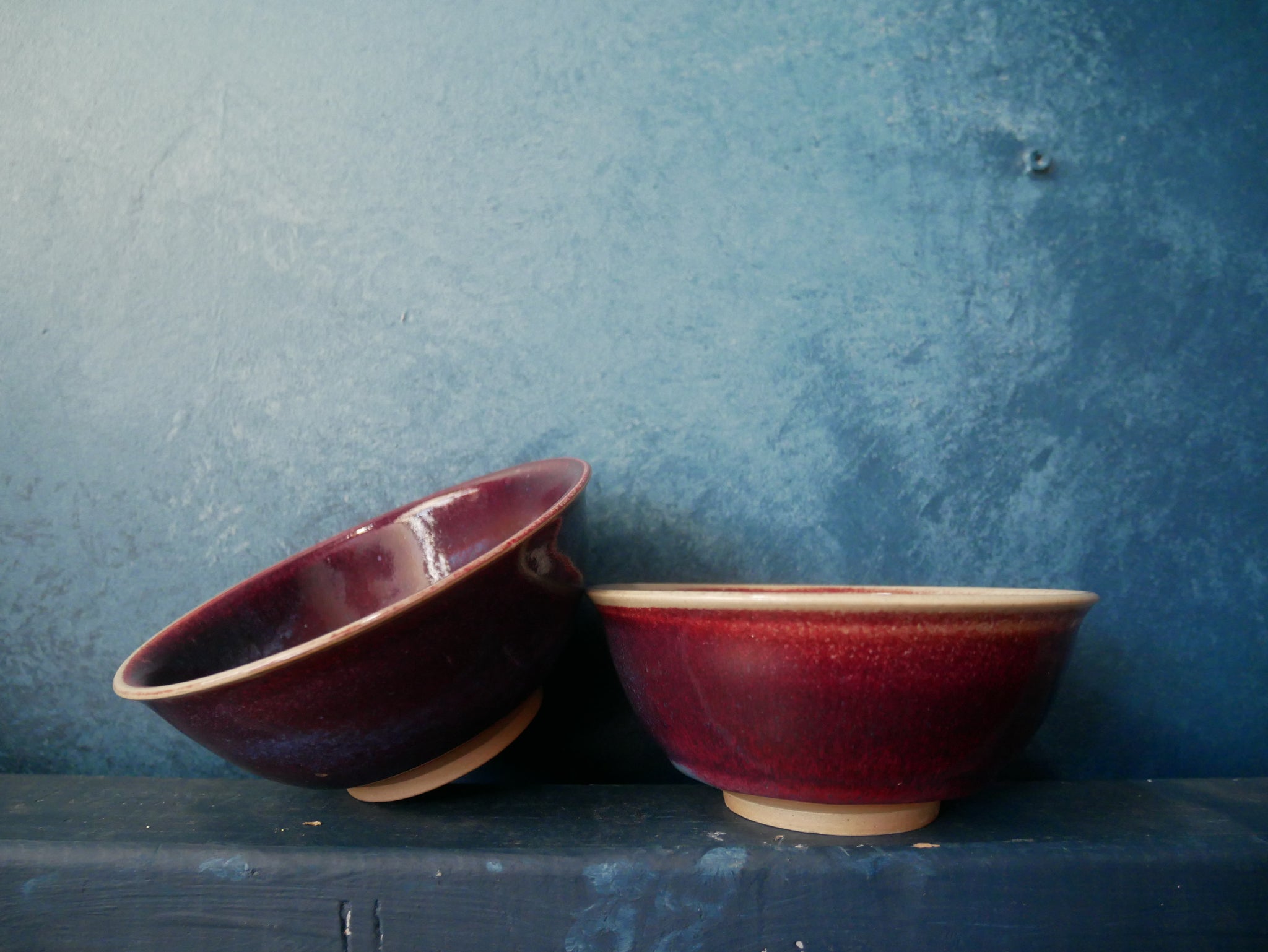 Copper red bowls