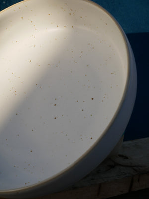 White Speckle Deep Plate - I